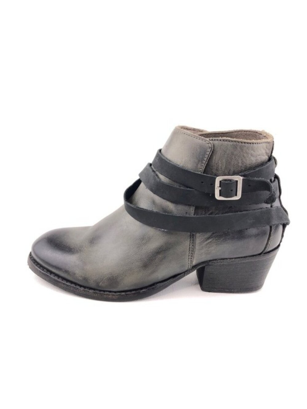 Hudson London Horrigan Smoke Leather Ankle Booties EUR 38
